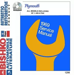 1969 Plymouth Barracuda GTX Valiant Road Runner Shop Service Shop Manual CD OEM - Picture 1 of 1