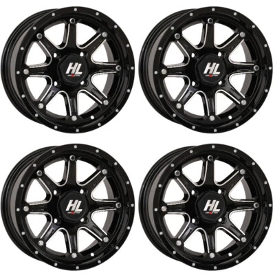 Juego de 4 ruedas ATV/UTV 14 pulgadas High Lifter HL4 negro 4/156 4+3 polos Foto 1 de 4