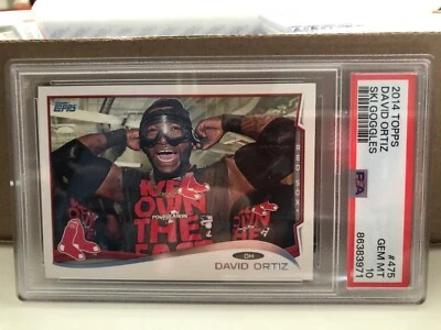 Gafas de esquí David Ortiz MLB 2014 Topps AL East Champions Big Papi PSA 10 GEM-MT Foto 1 de 2