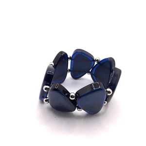 Style & Company Elegant Silver Tone Blue Stone Slider Bracelet - Picture 1 of 5