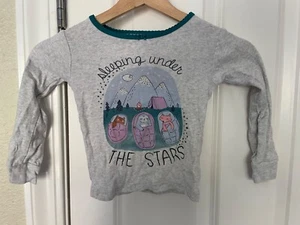 Carter's Girls Sloth Pajama Top, Snug fit, Gray, Size 4 / 4A - Picture 1 of 5