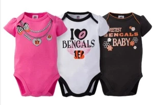 NFL Cincinnati Bengals Baby-Girls 3 Pack Short Sleeve Bodysuit - Picture 1 of 1