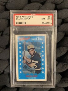 1982 Kellogg’s #55 Bill Madlock 3-D PSA NM-MT 8 Pop 8 Graded Slab Pirates