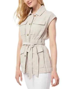 Top safari Jones New York para mujer con cinturón Beigestone - Imagen 1 de 3