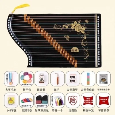 Portable 21 String Guzheng Chinese Traditional Wood Finger Practice Mini Guzheng - Image 1 of 4