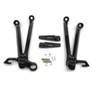 Black Bicycle Rear Passenger Foot Pegs Bracket Fit Suzuki GSXR1000 2005-2006 K5 - Foto 1 di 6