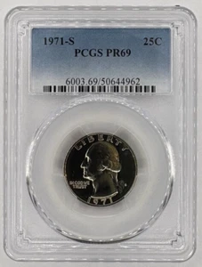 1971-S Washington Quarter 25C Proof PCGS PR69 ~ Beautiful Coin! ~ Free Shipping! - Picture 1 of 2