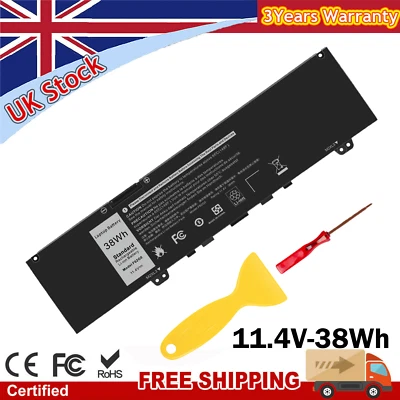38Wh Battery for Dell Inspiron 13 7000 7373 7386 2-IN-1 F62G0 39DY5 0RPJC3 DHM0J - Image 1 of 4