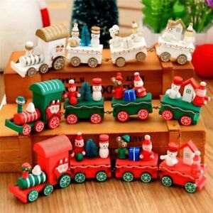 Weihnachtszug aus Holz Hölzerner Zug Weihnachtsmann Spielt Gift Weihnachtsdeko