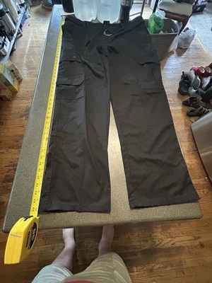 Pantalones cargo informales Jeanetix para hombre negros delanteros planos pierna recta senderismo trekking 40 Foto 1 de 4