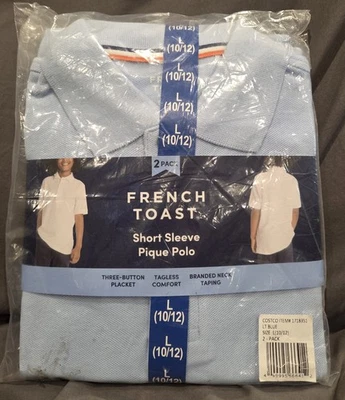 Paquete de 2 polos de piqué de manga corta French Toast - Uniforme escolar talla L 10/12   Foto 1 de 3