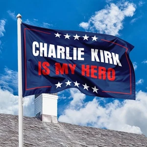 Bandiera Charlie Kirk è il mio eroe 3x5 piedi giustizia per RIP Charlie Kirk Freedom Patriot - Foto 1 di 3