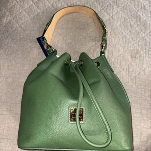 Dooney & Bourke Sorrento Drawstring Shoulder Bag Grass Green $328 Bucket NWT - Picture 1 of 11