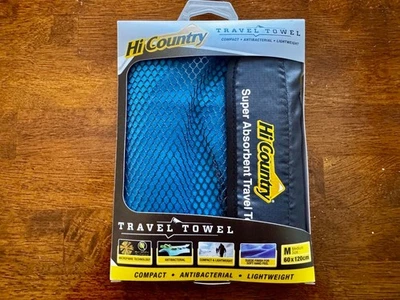 [HI COUNTRY] Travel Towel - Blue - Medium 23 x 47 in – Compact & Antibacterial - Image 1 of 4