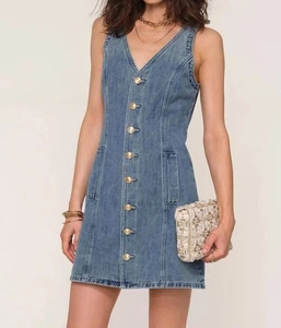 Heartloom Denim Mini Dress Light Blue - Picture 1 of 9