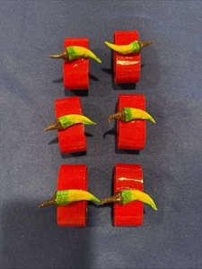 Serviettenringhalter Menge 6 Hot Pepper Ringe 2,5" - Bild 1 von 6