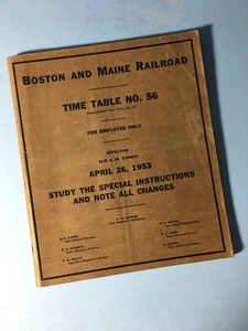 Boston & Maine Railroad employee timetable No.56 4/26/53 please read C-5 - Picture 1 of 4