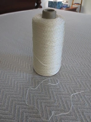1 lb. Cone BURKE MILLS Shiny POLYESTER THREAD - Ecru - Image 1 of 4