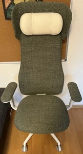 Ikea GRÖNFJÄLL Schreibtischstuhl mit Armlehnen/Kopfstütze, Letafors grün/weiß - Bild 1 von 8