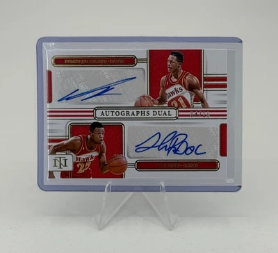 2024-25 National Treasures Dual Auto Dominique Wilkins Doc Rivers Gold /10 - Image 1 of 2