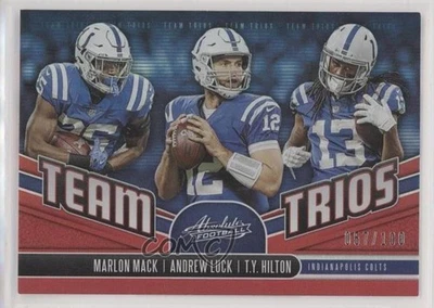 2019 Absolute Team Trios Red Spectrum /100 Andrew Luck Marlon Mack TY Hilton - Image 1 of 2