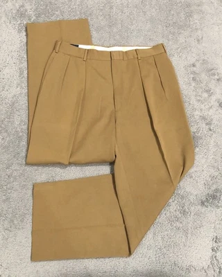 Pantalones holgados de colección años 70 Polo Ralph Lauren 34x30 100 lana doble plisado cremallera TALON Foto 1 de 4