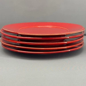 Set of 5 VIETRI Lastra Red Italian Ceramic Dinner Plates Made in Italy 10.75" - Picture 1 of 13