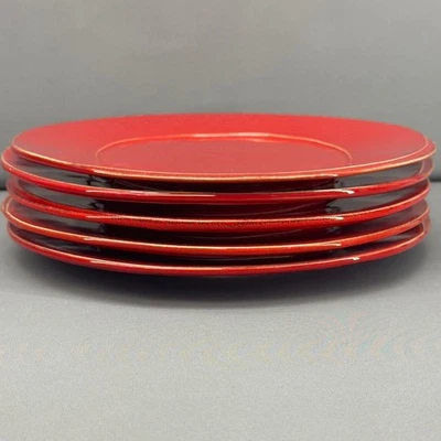 Set of 5 VIETRI Lastra Red Italian Ceramic Dinner Plates Made in Italy 10.75" - Image 1 of 4