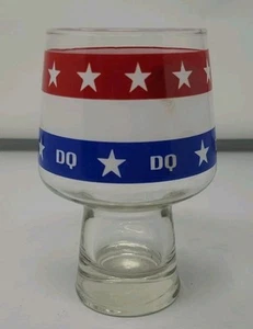 Vintage DQ Dairy Queen Red White Blue Stars Stripes Drinking Glass 6" Tall - Picture 1 of 5
