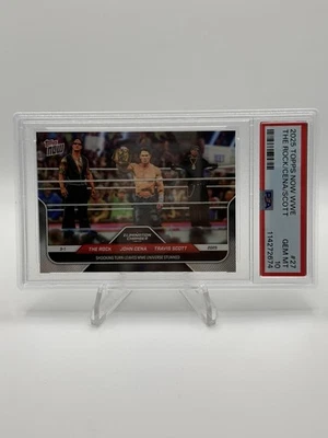2025 Topps Now WWE - John Cena, The Rock, Travis Scott PSA 10  - Image 1 of 2