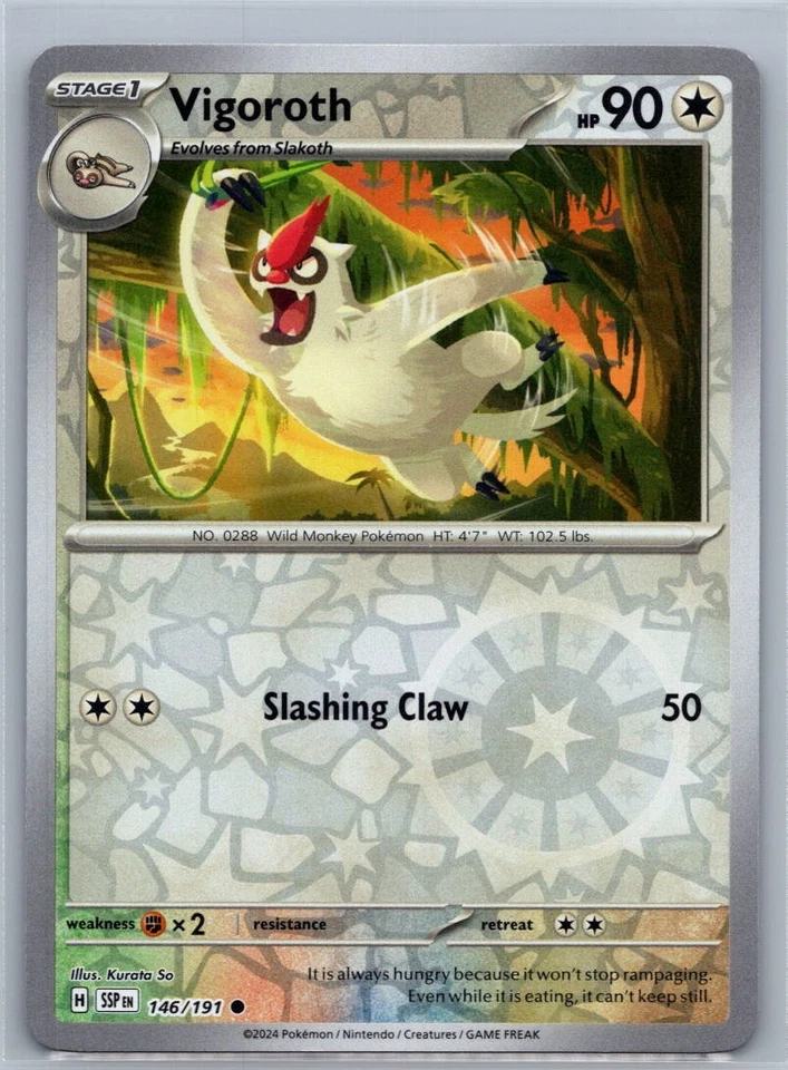 Vigoroth 146/191 Reverse Holo SV08: Surging Sparks NM Common - Image 1 of 1