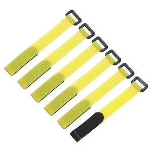 6Pcs Battery Tie Down Straps,0.8x8" Yellow Nylon Hold Down Hook Loop Strap - Afbeelding 1 van 6