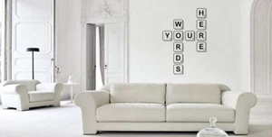 3D Scrabble Letters Personalised Letters you Choose Lounge Vinyl wall Sticker - Picture 1 of 6