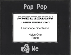 Pop Pop and Me Bilderrahmen Herz Gravur Kunstleder - Bild 1 von 5