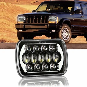 Faro LED 120W 7x6"" 5x7"" haz alto bajo halo DRL para Jeep Cherokee XJ YJ DOT - Imagen 1 de 12