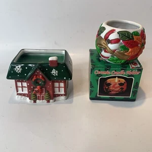 Vintage Ceramic Scented Holiday Candle Holder Set of 2  - Picture 1 of 19