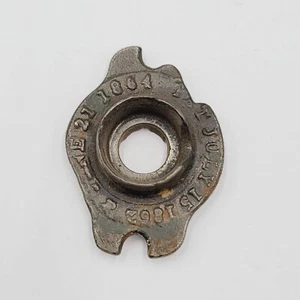 Antique 1862 Door Knob Embossed Escutcheon Rosette Cast Iron Salvage Hardware - Picture 1 of 5