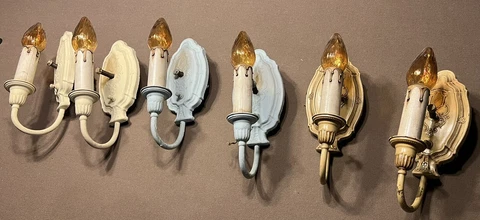 colonial embossed brass wall sconces Cover