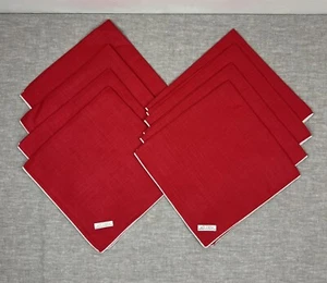 Vtg Set of 8 Napkins Red Linen Holiday Christmas 16" Square Grossman & Weismann - Picture 1 of 3