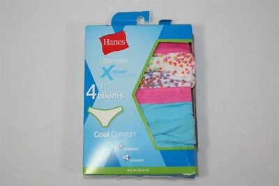 952X01 Hanes GUCBK4 Ultimate X-Temp Girl's Bikinis 8/XL Assorted (4-Pack) (NWD) - Image 1 of 2