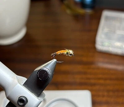 Six (6) Gti Caddis euro nymph. Fly size 12 3.8 mm tungsten bead. Egan pattern - Image 1 of 4