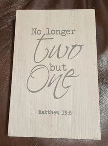 Wedding Gift Wood Box Sign No Longer Two But One Farmhouse Hobby Lobby NWOT - Picture 1 of 3
