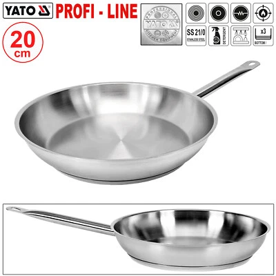 Bratpfanne Kochpfanne Edelstahl Profi Pfanne 20 cm Induktion Gastro Restaurant - Bild 1 von 4