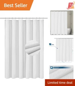 Microfiber Shower Curtain Liner 70x72 Water Repellent Machine Washable White - Picture 1 of 9