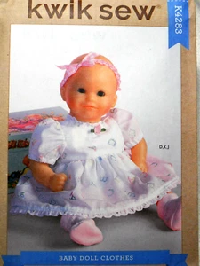 Baby Doll Clothes Dress Romper Panties Booties Hat Kwik Sew 4283 Sewing Pattern - Picture 1 of 2