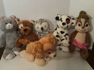 Lot Of 6  Build-A-Bear Plush Lot Stuffed Animals Kitty Owl Dalmatian Bear - Picture 1 of 10