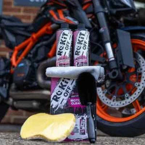 ROKiT OFF Motorcycle Cleaning Care Kit with Expandable Sponge, Brush & Cloths - Picture 1 of 5