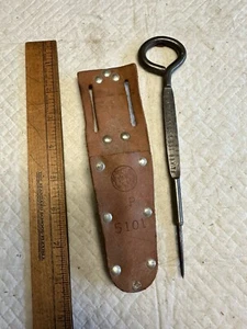 Antique Vtg Ice Pick Red Wagons Flagg Ice & Coal Co Brockton Mass Klein Buhrke - Picture 1 of 8