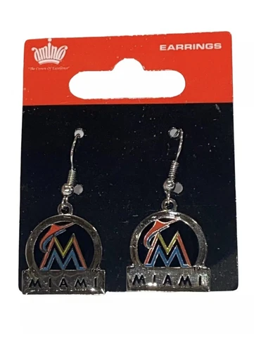 Aminco Miami Marlins Bar Drop Earrings Cover