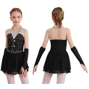 Niños Niñas Vestido de Patinaje Artístico Disfraz de Rendimiento Leotardo Ballet Ropa de Baile - Imagen 1 de 63